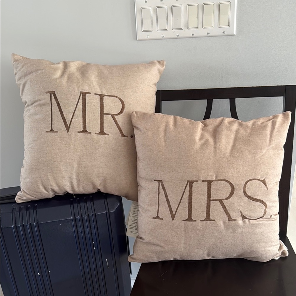 'Mr.' and 'Mrs.'  Accent Pillows
